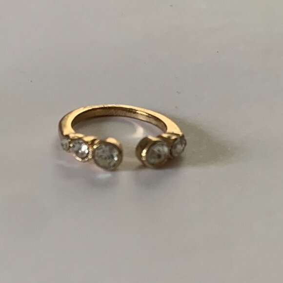 Gold Rhinestone Open Ring - Picture 2 of 4